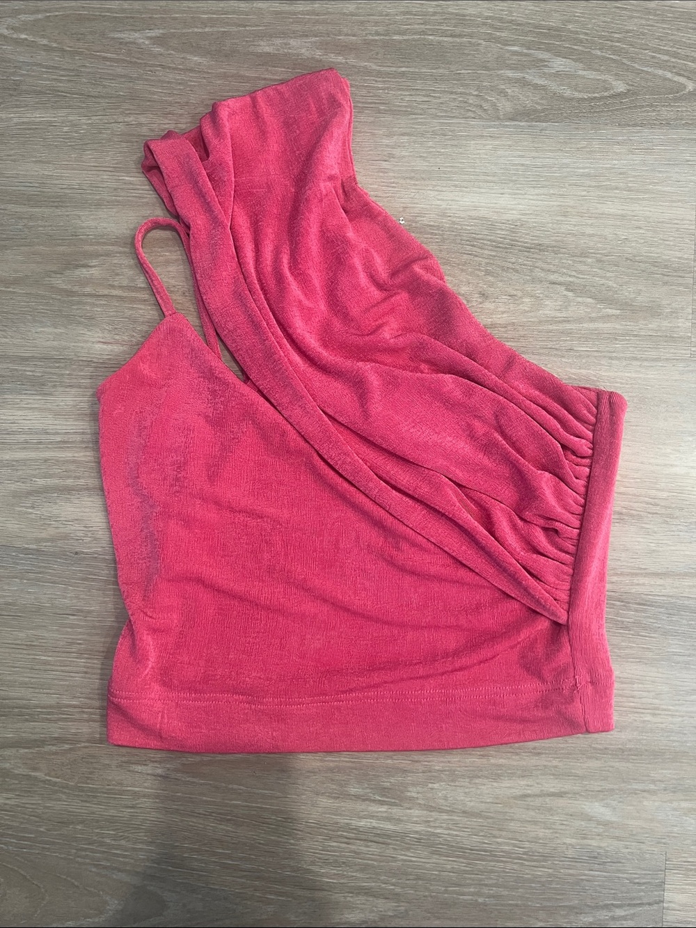 vestique NWT Hot Pink One-Shoulder Terry Tank